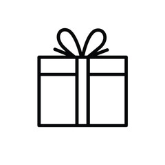 gift icon, gift box, outline style editable