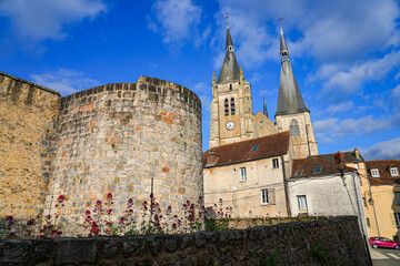 Obraz premium Church of Saint Germain d'Auxerre in Dourdan, a medieval town in the French department of Essonne in Paris Region