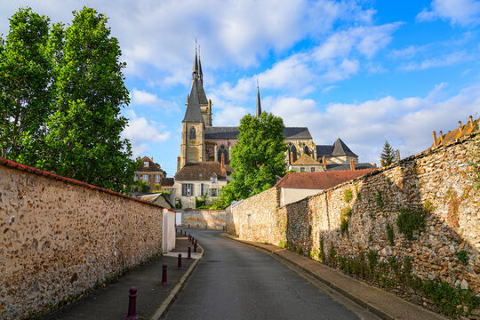 Church of Saint Germain d'Auxerre in Dourdan, a medieval town in the French department of Essonne in Paris Region