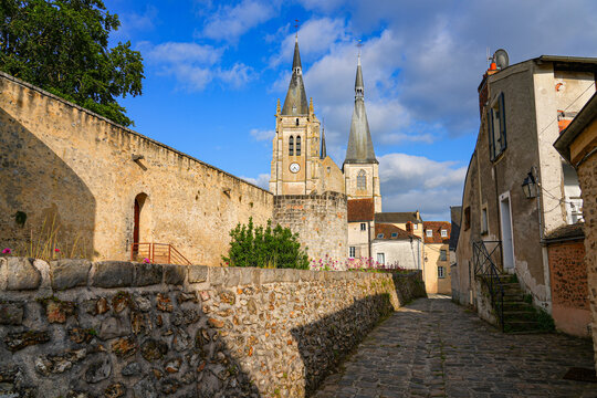 Church of Saint Germain d'Auxerre in Dourdan, a medieval town in the French department of Essonne in Paris Region