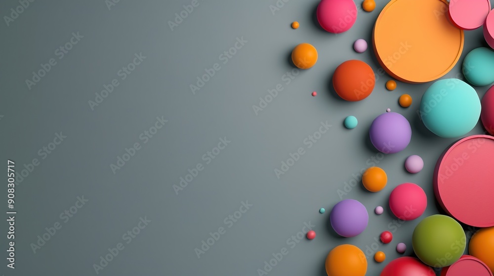 Wall mural Futuristic Technology Concept Background with Vibrant Circles and Copy Space