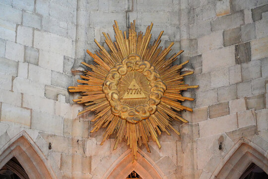 Gilded glory in the choir of the church of Saint Peter in Montfort-l'Amaury, a rural village of the French department of Yvelines in Paris region