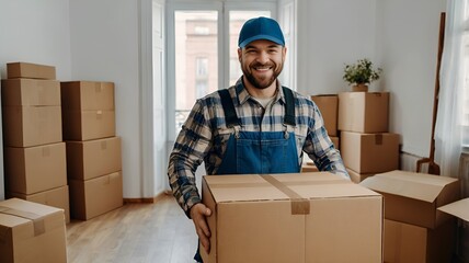 Workers from home removal service moving things to new