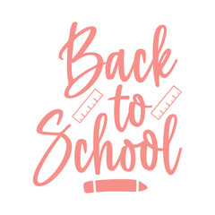 Naklejka premium Back To School typography clip art design on plain white transparent isolated background for card, shirt, hoodie, sweatshirt, apparel, tag, mug, icon, poster or badge