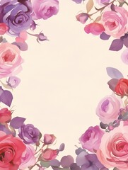 Free watercolor Rose blossom drawing white background