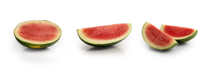 set of fresh sliced watermelon on transparent background.