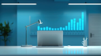 Vibrant Animated Corporate Office with Dynamic Charts and Graphs - Business Strategy Concept