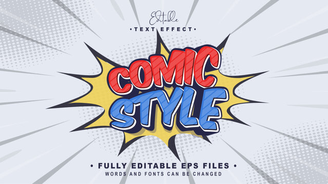 editable comic style  text effect.typhography logo
