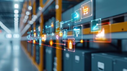 Streamlined Supply Chain Management in Motion - Abstract Background Illustrating Efficient Job Processes