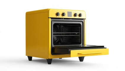 Obraz premium Yellow Oven with Open Door