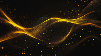 Blue luxury background with golden line decoration and curve light effect with bokeh, Innovation digital background electromagnetic wave background  digital wave background information technolog