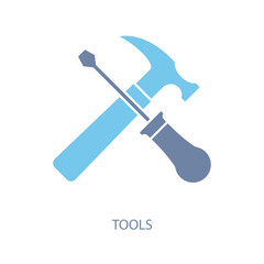tools concept line icon. Simple element illustration. tools concept outline symbol design.