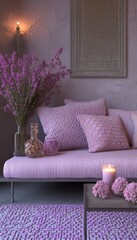 Cozy Purple Interior with Large Window 4