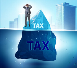 Tax payment concept with iceberg