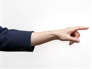 person pointing hands isolated on transparent png.