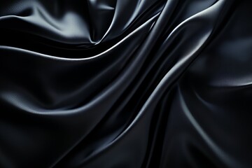 Fototapeta premium Black Silk Fabric with Folds 3