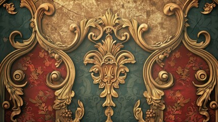 A traditional background showcasing a classic design with ornate details and rich colors, reflecting the timeless elegance of historical art and architecture