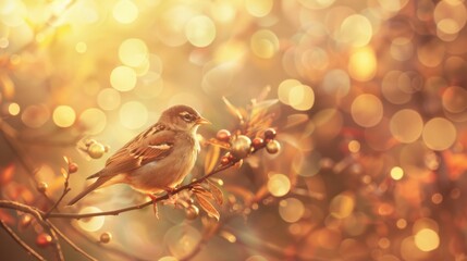 A blurred background depicting a dreamy bokeh effect with soft, out-of-focus lights in warm tones, creating a magical and ethereal ambiance