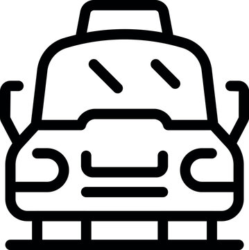 recommend clip art: Simple line art icon of a taxi cab waiting to pick up passengers