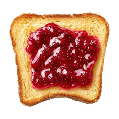 Floating Slice Of Toast With Butter And Jam On Transparent Png Background For Bakery . Generative ai