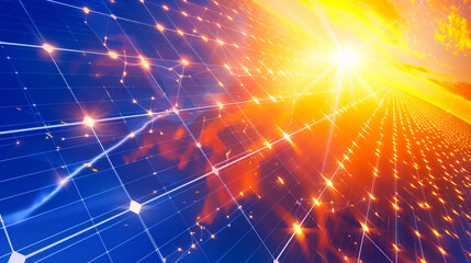 Obraz premium A solar power station with rows of photovoltaic panels capturing sunlight to generate clean, renewable energy. The facility highlights sustainable energy production on a large scale.