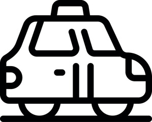 Simple line art icon of a taxi cab waiting to pick up passengers