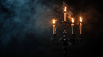 Fototapeta premium Antique candelabra. Flickering candles