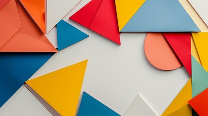 Philosophical Abstract Colorful geometric shapes on a white background
