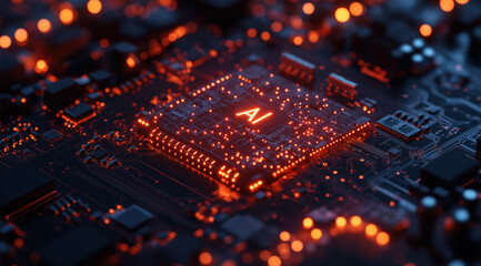 Fototapeta premium AI Artificial intelligence cyber. Futuristic AI abstract design, intricate circuitry pattern. AI Robot face, virtual human, virtual character, digital clone, machine learning. Realistic photo
