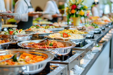 Obraz premium Buffet food catering food party at restaurant