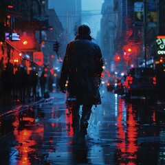 anime girl walking on city night street digital art, painting, anime, art, Graphics, backgrounds, anime characters, anime wallpapers, cartoon, girl, fantasy
