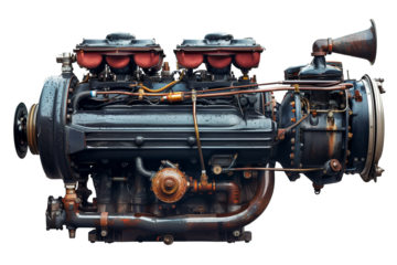 Diesel engine isolated on transparent background