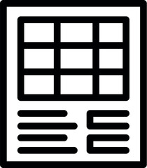 Line icon of a financial report, suggesting data analysis for business decisions