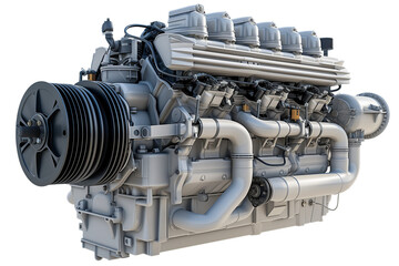Diesel engine isolated on transparent background