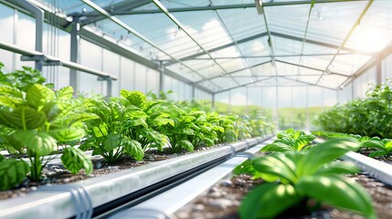 Modern greenhouse cultivation with automated systems, Greenhouse cultivation, Controlled environment agriculture