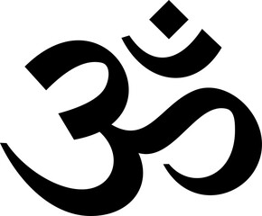 Induism symbol Om sign icon black color