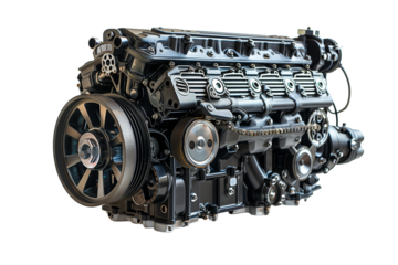 Diesel engine isolated on transparent background