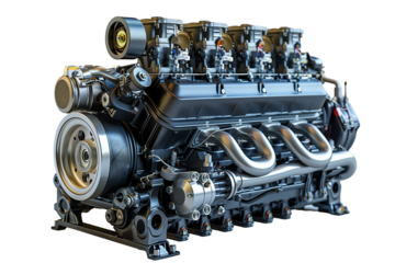Modern Car engines isolated on transparent background	
