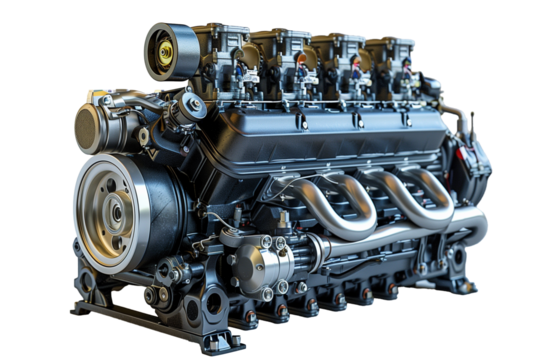 Modern Car engines isolated on transparent background	
