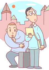 社会問題のイラスト - 盗難・窃盗・置き引き・万引き・海外旅行トラブル