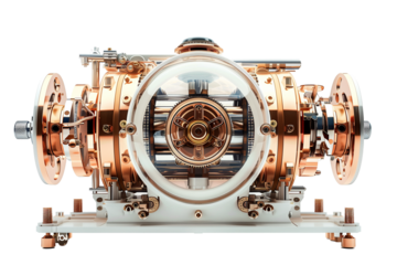 Futuristic automotive engine isolated on transparent background