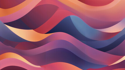 Fototapeta premium Flowing geometric shapes with sunset color gradations