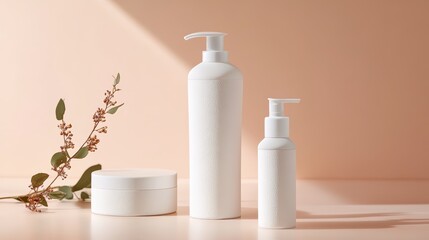 Minimalist Skincare Product Set with Natural Elements