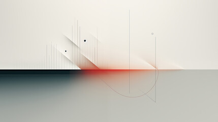 Abstract geometric background with lines and dots. 3d render illustration.
