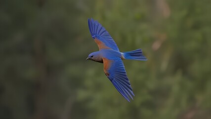 Obraz premium North Carolina bluebird flying to the left