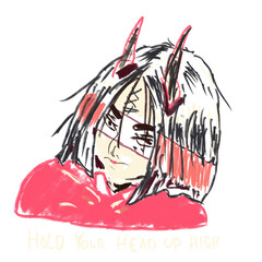 hand drawing the devil woman japanese