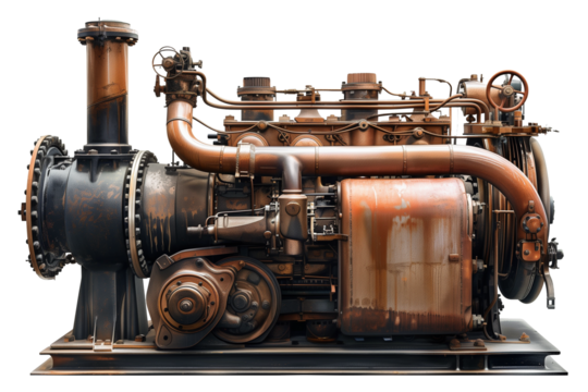 Ship engine isolated on transparent background