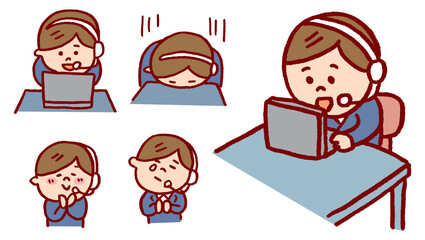 コールセンターで働くかわいい女性