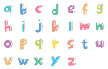 手描きのカラフルでかわいいアルファベット