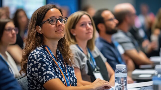 A dedicated group of educators attending a conference, engaging in workshops, and networking with peers, sharing best practices, and gaining new insights to enhance their teaching and improve student